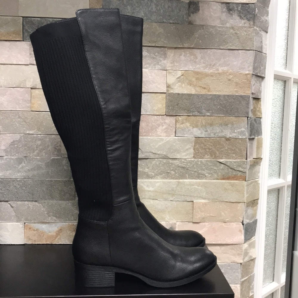 🎁 Kenneth Cole Levon Leather & Rib Knit Knee High Boot - Picture 6 of 9